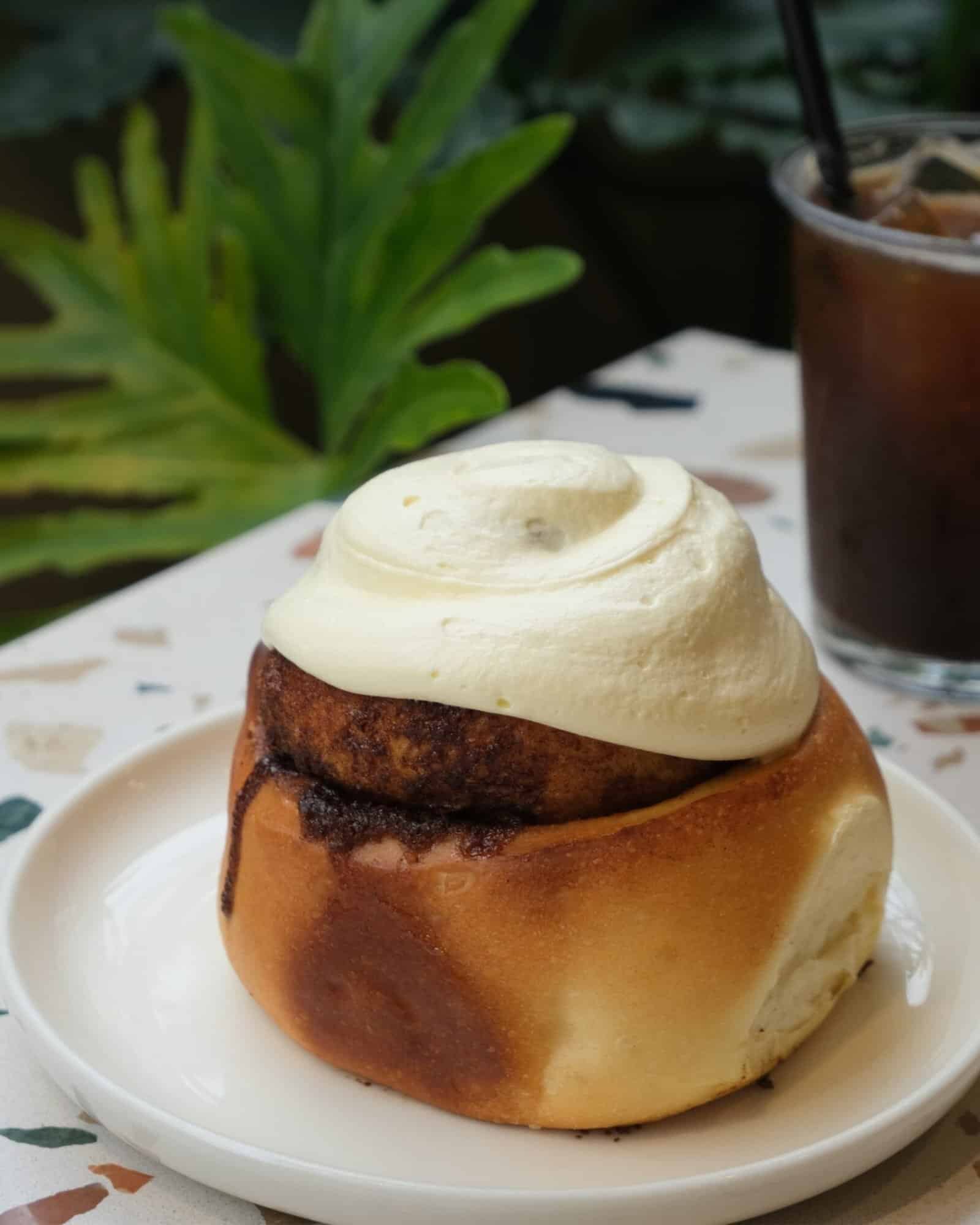 Gooey cinnamon rolls with cream cheese frosting in Saigon