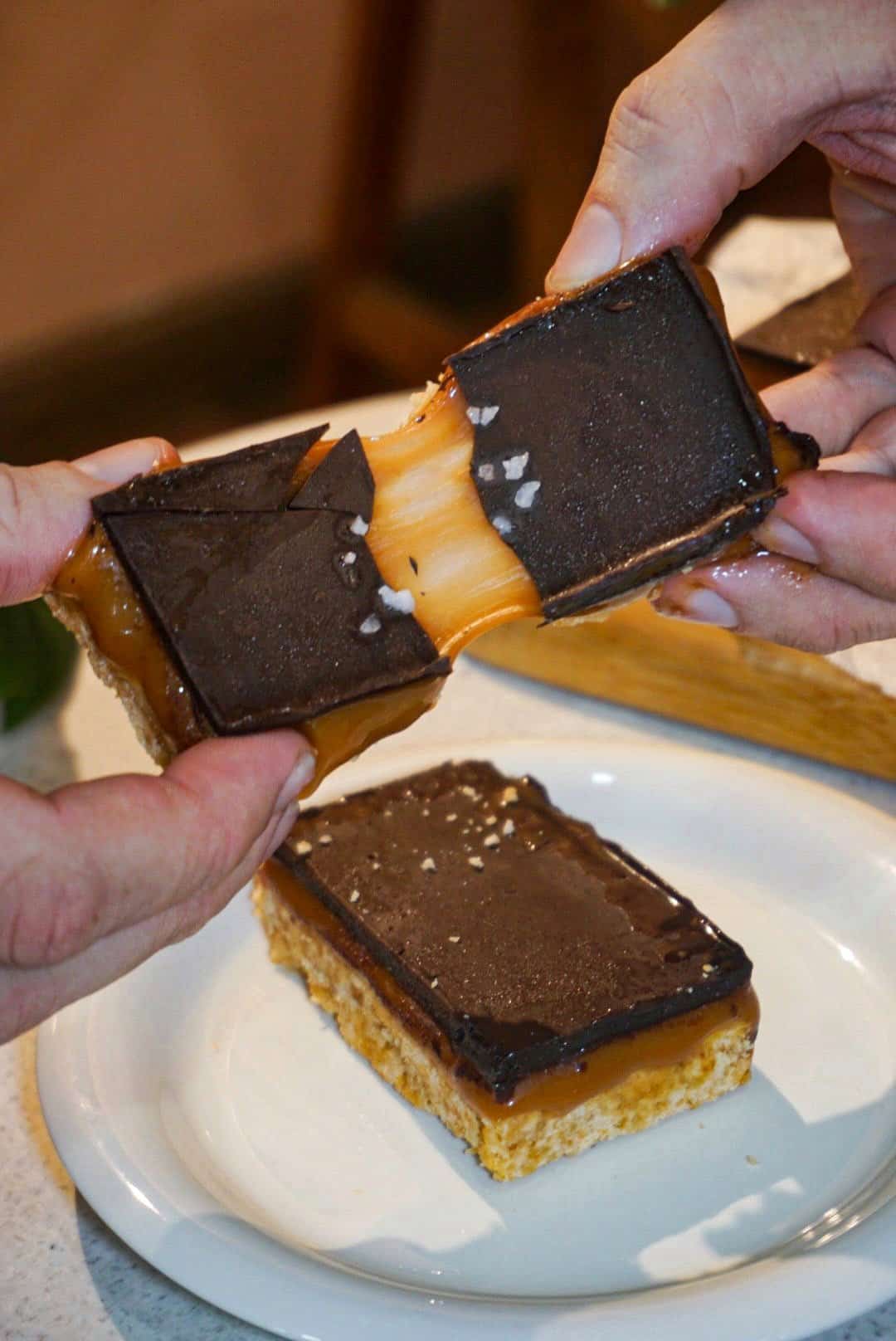 Millionaire Shortbread caramel slice with Belgian chocolate coating