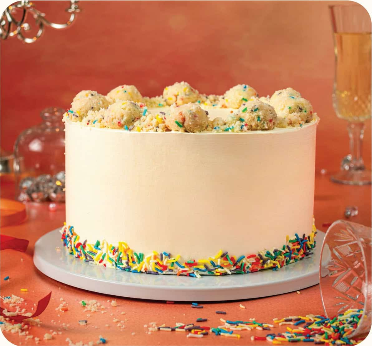 Funfetti birthday cake with rainbow sprinkles at Dulce de Saigon