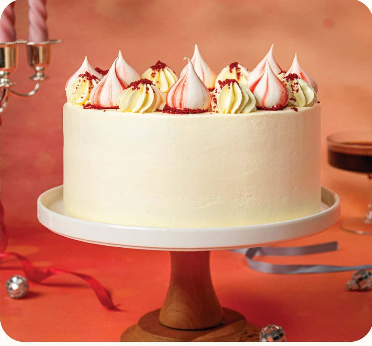 Red velvet cake with cream cheese frosting at Dulce de Saigon
